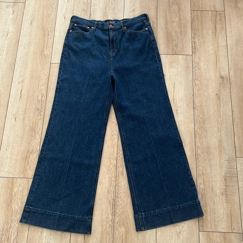 J. Crew denim trouser. Dark wash. NWOT, never worn.